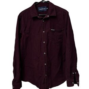 Calvin Klein Jeans Men's Casual Button Down Shirt - Burgundy, Size L